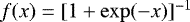 $f(x)=[1&#x002B;\exp(-x)]^{-1}$