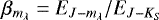 $\beta_{m_{\lambda}} = E_{J-m_{\mathrm{\lambda}}}/E_{J - K_S}$