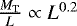 $\frac{M_{\textrm{T}}}{L} \propto L^{0.2}$