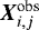 $\vec{X}_{i,j}^{\textrm{obs}}\ $