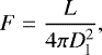 \begin{equation*}{ F = \frac{L}{4 \pi D_{\textrm{l}} ^2},} \end{equation*}
