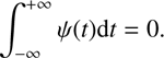 $$ {\int }_{-\infty }^{+\infty }\Psi (t)\mathrm{d}t=0 $$