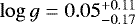 $\log g = 0.05^{&#x002B;0.11}_{-0.17}$