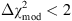 $ {\Delta \chi }_{\mathrm{mod}}^2<2$