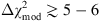 $ {\Delta \chi }_{\mathrm{mod}}^2\gtrsim 5-6$