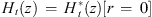 $ {H}_t(z)\enspace =\enspace {H}_t^{*}(z)[{r\enspace }=\enspace 0]$