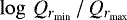$\log\, Q_{r_{\textrm{min}}}\,/\,Q_{r_{\textrm{max}}}$