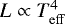 $L \propto T_{\rm{eff}}^4$