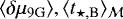 $\langle \delta\mu_{9\textrm{G}}\rangle, \langle t_{\star,\textrm{B}} \rangle_{{\cal M}}$