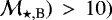 ${\cal M}_{\star,\textrm{B}})\,>\,10)$