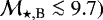 ${\cal M}_{\star,\textrm{B}}\la9.7)$