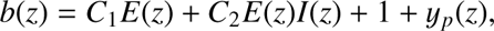$$ b(z)={C}_1E(z)+{C}_2E(z)I(z)+1+{y}_p(z), $$