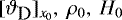 $[\vartheta_{\textrm{\small D}}]_{x_0},~\rho_0,~H_0$