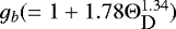 $g_b(=1&#x002B;1.78\mathrm{\Theta}_{\textrm{\small D}}^{1.34})$