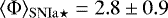 $\langle \mathrm{\Phi} \rangle_{{\rm{SNIa}\star}} =2.8 \pm 0.9$