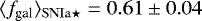 $\langle f_{\textrm{gal}} \rangle_{{\rm{SNIa}\star}} = 0.61 \pm 0.04$