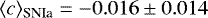 $\langle c \rangle_{\textrm{SNIa}} =-0.016 \pm 0.014$