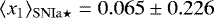 $\langle x_{1} \rangle_{{\rm{SNIa}\star}} =0.065 \pm 0.226$