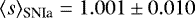 $\langle s \rangle_{\textrm{SNIa}} =1.001 \pm 0.010$