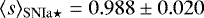 $\langle s \rangle_{{\rm{SNIa}\star}} =0.988 \pm 0.020$
