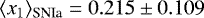 $\langle x_{1} \rangle_{\textrm{SNIa}} =0.215 \pm 0.109$