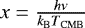$x = \frac{h \nu}{k_{\mathrm{B}} T_{\mathrm{CMB}}}$