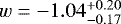 $w = -1.04 _{-0.17}^{&#x002B;0.20}$