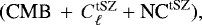 $(\text{CMB} \, &#x002B; \, C_{\ell}^{\text{tSZ}}&#x002B;\text{NC}^{\text{tSZ}}),$