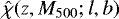 $\hat{\chi} (z,M_{500};l,b)$