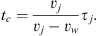$$ {t}_c=\frac{{v}_j}{{v}_j-{v}_w}{\tau }_j. $$
