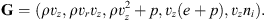 $$ \mathbf{G}=(\rho {v}_z,\rho {v}_r{v}_z,\rho {v}_z^2+p,{v}_z(e+p),{v}_z{n}_i). $$
