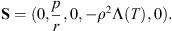 $$ \mathbf{S}=(0,\frac{p}{r},0,-{\rho }^2\mathrm{\Lambda }(T),0). $$