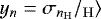 $y_n=\sigma_{{n_{\mathrm{H}}}}/\langle{n_{\mathrm{H}}}\rangle$