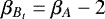 $\beta_{B_t}=\beta_A-2$