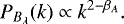 \begin{equation*}P_{B_{\lambda}}(k)\propto k^{2-\beta_A}. \end{equation*}