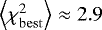 $\left<\chi^2_{\rm{best}}\right> \approx 2.9$