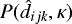 $P(\hat{d}_{ijk},\kappa)$