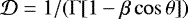 ${\cal D} = 1/({\rm{\Gamma}}[1-\beta\cos\theta])$