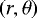 $\left( r, \theta \right)$