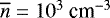 $\overline{n} = 10^3~\text{cm}^{-3}$
