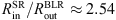 $ {R}_{\mathrm{in}}^{\mathrm{SR}}/{R}_{\mathrm{out}}^{\mathrm{BLR}}\approx 2.54$