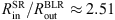 $ {R}_{\mathrm{in}}^{\mathrm{SR}}/{R}_{\mathrm{out}}^{\mathrm{BLR}}\approx 2.51$