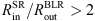 $ {R}_{\mathrm{in}}^{\mathrm{SR}}/{R}_{\mathrm{out}}^{\mathrm{BLR}}>2$