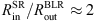 $ {R}_{\mathrm{in}}^{\mathrm{SR}}/{R}_{\mathrm{out}}^{\mathrm{BLR}}\approx 2$