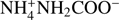 $ {\mathrm{NH}}_4^{+}{\mathrm{NH}}_2{\mathrm{COO}}^{-}$