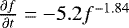 $\frac{\partial{f}}{\partial{t}} = -5.2f^{-1.84}$