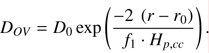$$ {D}_{{OV}}={D}_0\mathrm{exp}\left(\frac{-2\enspace \left(r-{r}_0\right)}{{f}_1\cdot {H}_{p,{cc}}}\right). $$