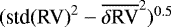 $(\textrm{std(RV)}^{2} - \overline{\delta{\textrm{RV}}}^{2})^{0.5}$