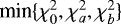 $\textrm{min}\{\chi^2_0, \chi^2_a, \chi^2_b\}$