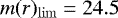 $m(r)_{\mathrm{lim}}= 24.5$